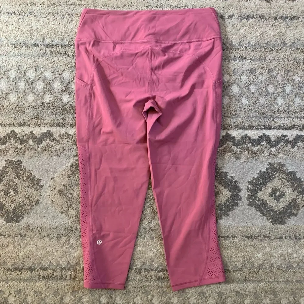 Lululemon Ready To Race Crop Moss Rose Full-On Luon 10